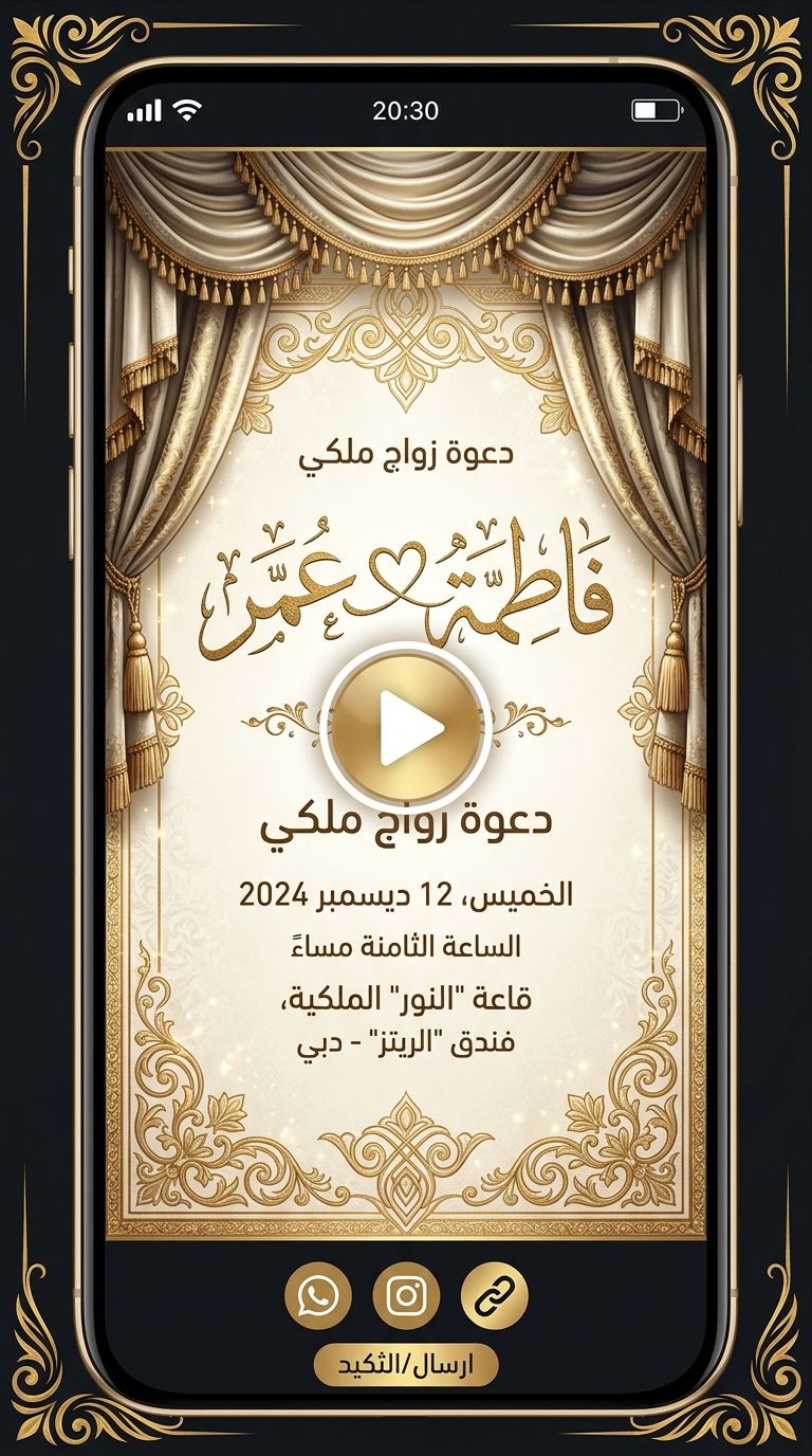 الدعوات المتحركة بالفيديو في تطبيق أندلسي