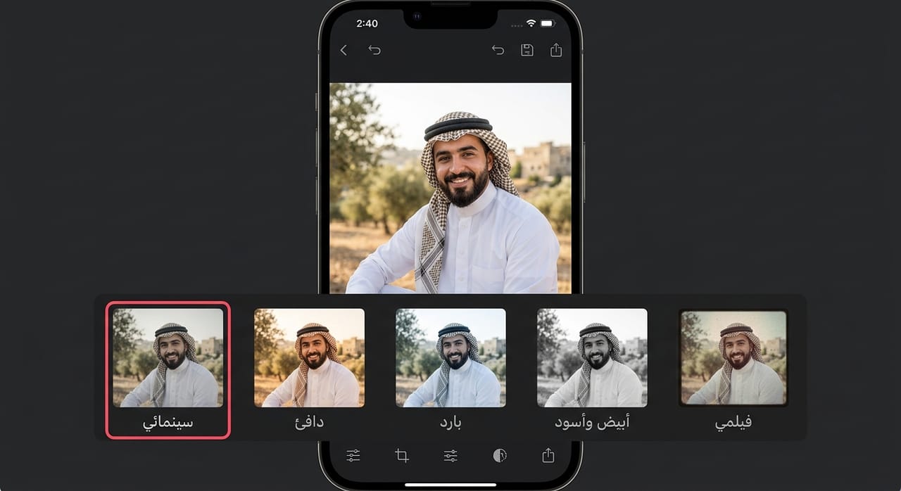 تأثيرات الصورة والفلاتر في تطبيق أندلسي