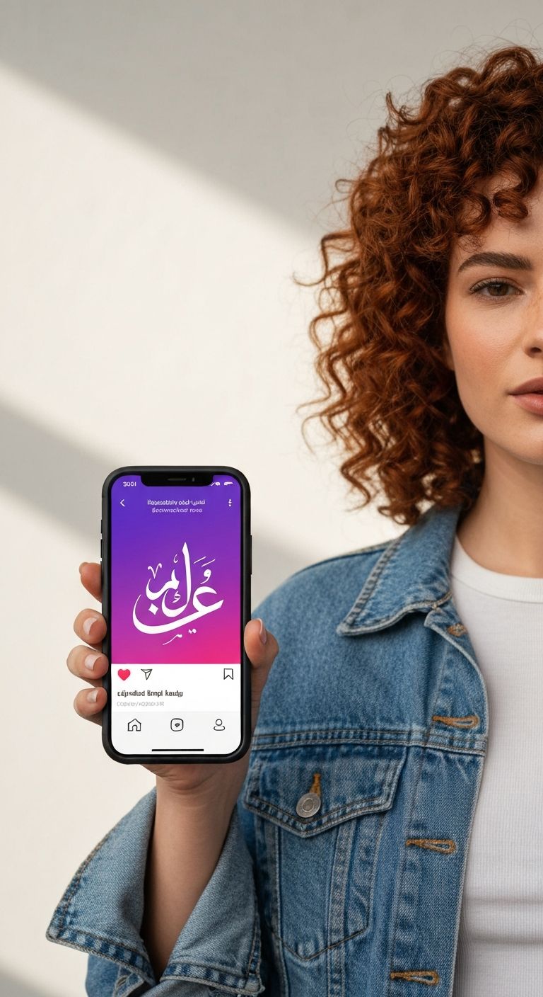 تصميم ستوري عربي على الهاتف في تطبيق أندلسي