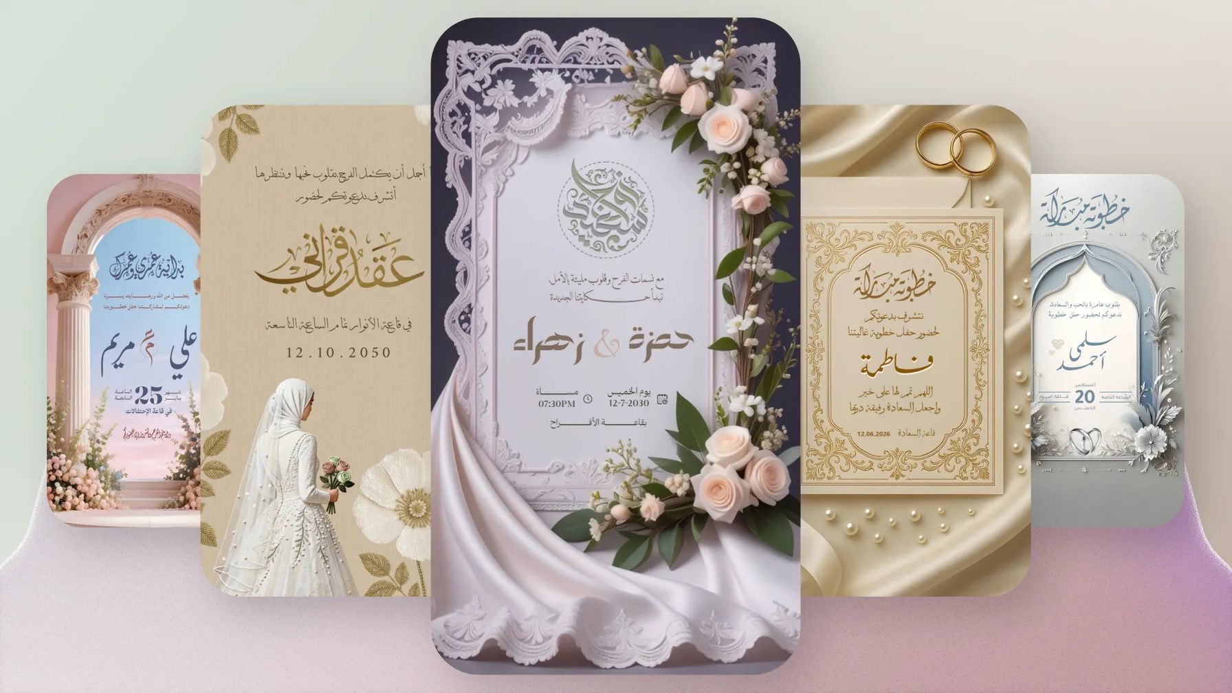 أمثلة قوالب دعوات في تطبيق أندلسي
