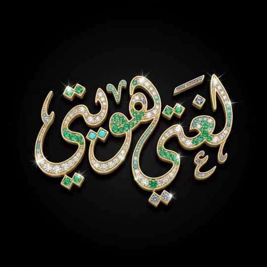 'My language, my identity' Arabic calligraphy, AI-generated in Andalusi