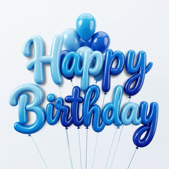 'Happy Birthday' 3D Arabic-style calligraphy, AI-generated in Andalusi