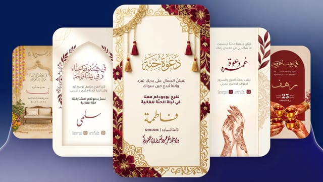 تصميم دعوة حناء في أندلسي
