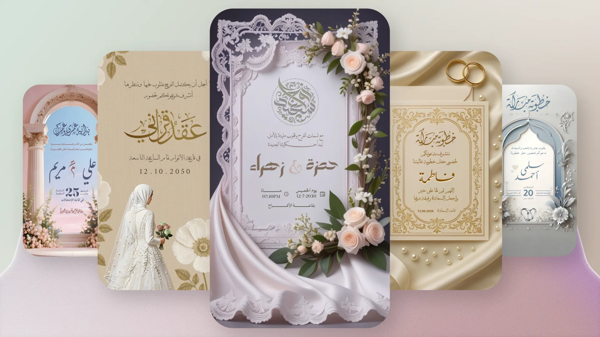أمثلة قوالب دعوات في تطبيق أندلسي