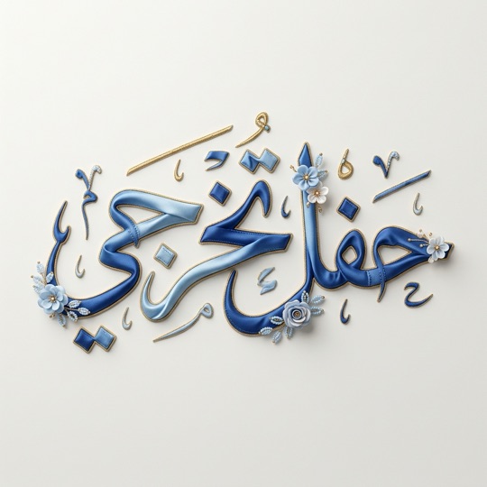 مخطوطة (حفل تخرّجي) بخط ذهبي بالذكاء الاصطناعي