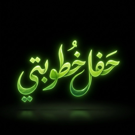 مخطوطة (حفل خطوبتي) متوهّجة بالذكاء الاصطناعي