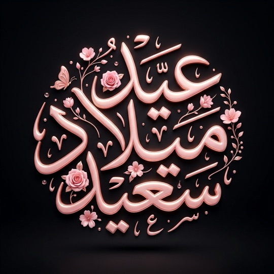 مخطوطة (عيد ميلاد سعيد) بالورود بالذكاء الاصطناعي
