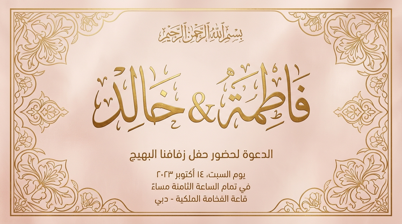 AI calligraphy on occasion designs in Andalusi