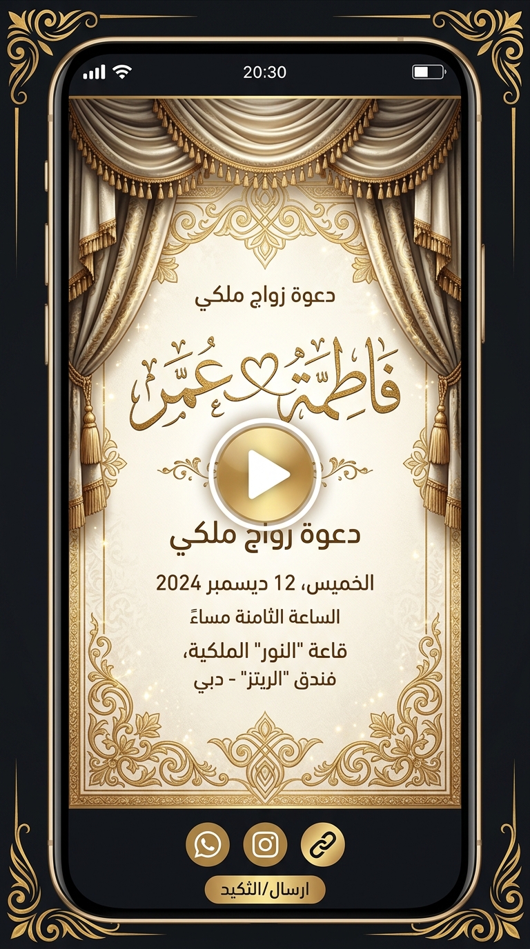 الدعوات المتحركة بالفيديو في تطبيق أندلسي